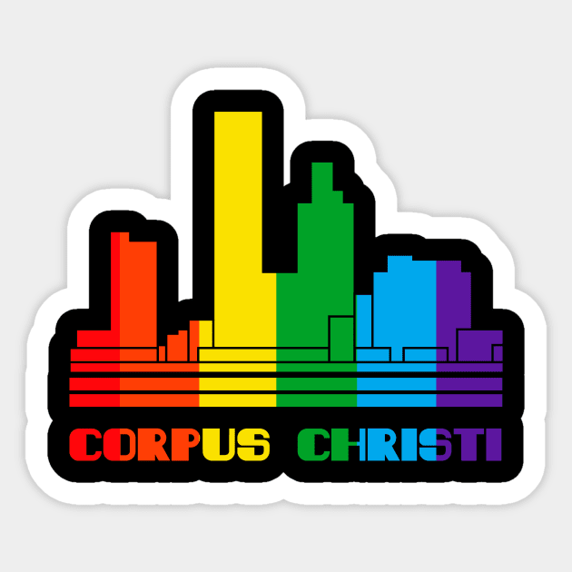 Corpus Christi Pride Shirt Corpus Christi LGBT Gift LGBTQ Supporter Tee Pride Month Rainbow Pride Parade Sticker by NickDezArts